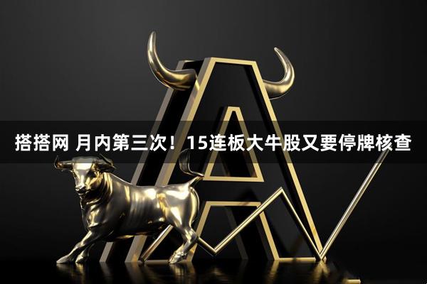 搭搭网 月内第三次！15连板大牛股又要停牌核查